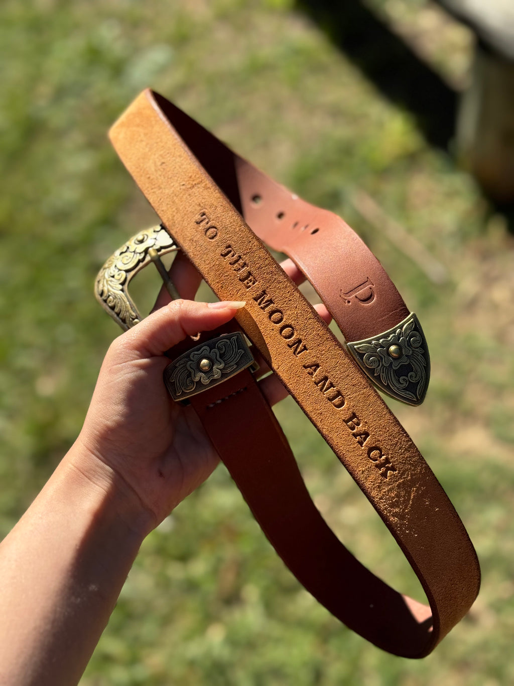 Tan Bellflower Belt